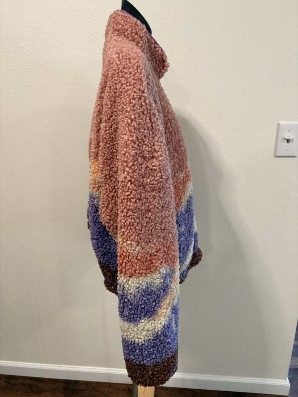 Wild Fable Womens Size L  Fuzzy Multi Colored Outerwear  Jacket Full Zip - Picture 4 of 10